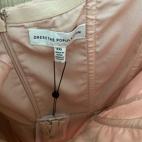 Dress the Population Women's River Fit & Flare Midi Dress Blush Multi Eyelet XXL - Picture 7 of 16